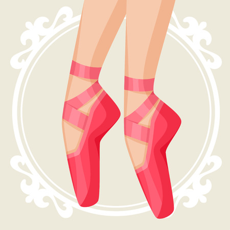 Invitation card to ballet dance show with pointe.のイラスト素材