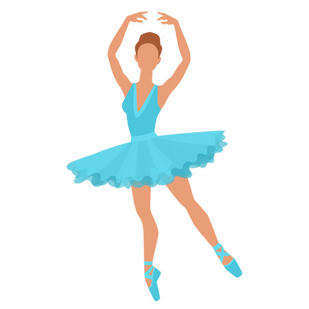 Stylized silhouette of ballerina in dress on white background.のイラスト素材