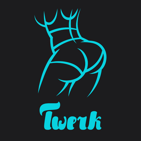 Twerk and booty dance illustration for dancing studio.のイラスト素材