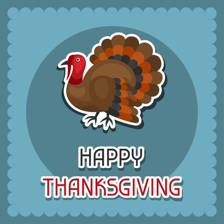 Happy Thanksgiving Day background design with holiday sticker objects.のイラスト素材