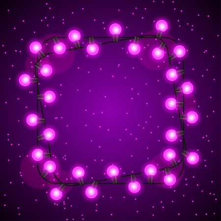 Celebration background with garland of bulbs glowing.のイラスト素材