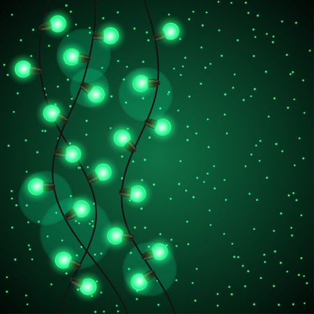 Celebration background with garland of bulbs glowing.のイラスト素材