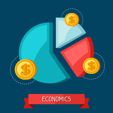 Infographic economic and finance concept flat illustration.のイラスト素材