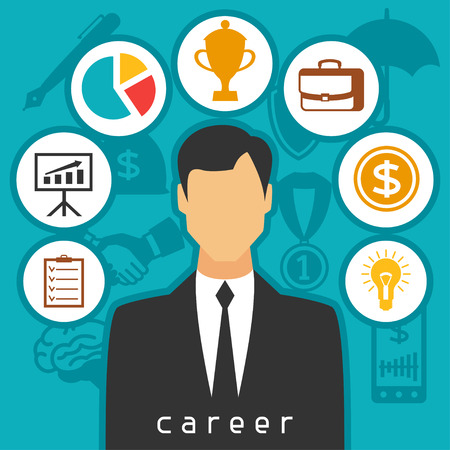 Career business and finance concept from flat icons.のイラスト素材