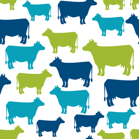 Cow silhouette seamless pattern background for design.のイラスト素材