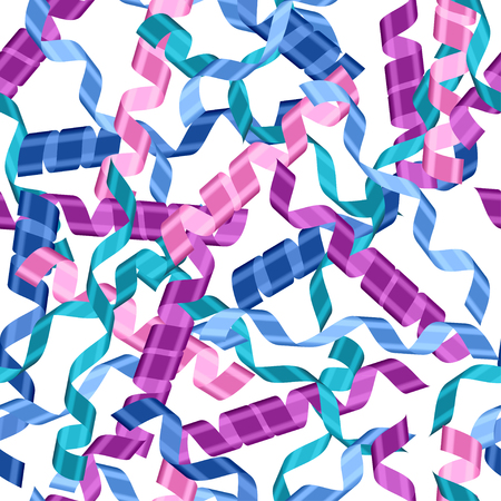 Celebration carnival seamless pattern with colored streamers.のイラスト素材