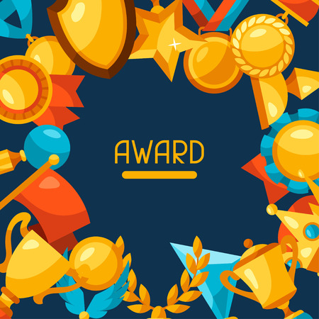 Sport or business background with award icons.のイラスト素材