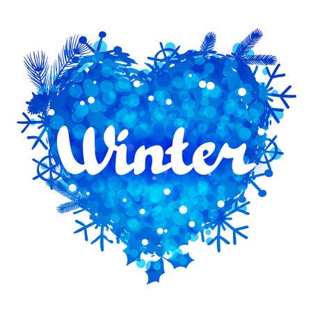 Winter abstract background design with snowflakes and snow.のイラスト素材