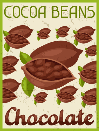 Poster with chocolate bar in retro style.のイラスト素材