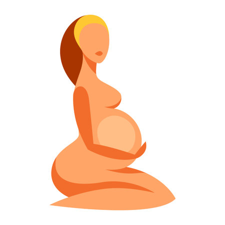 Stylized silhouette of pregnant woman. Illustration for websites, magazines and brochures.のイラスト素材