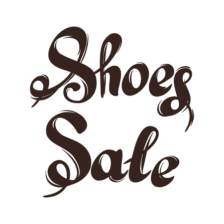 Lettering sale shoes. Hand drawn advertising illustration.のイラスト素材
