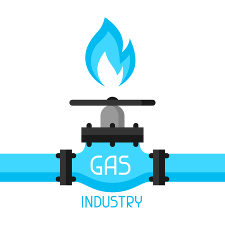 Gas control valve. Industrial illustration in flat style.のイラスト素材