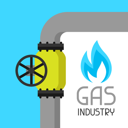 Gas control valve. Industrial illustration in flat style.のイラスト素材