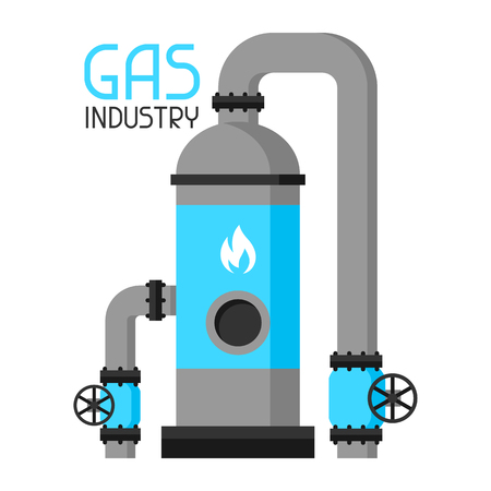 Injection and storage of gas. Industrial illustration in flat style.のイラスト素材
