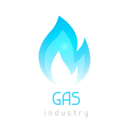 Gas blue flame. Industrial conceptual illustration of fire.のイラスト素材