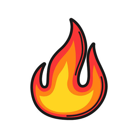 Illustration of fire. Icon on white background.のイラスト素材
