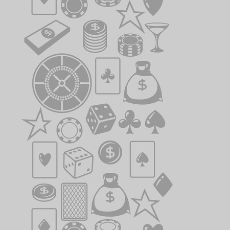 Casino gambling seamless pattern with game objects.のイラスト素材