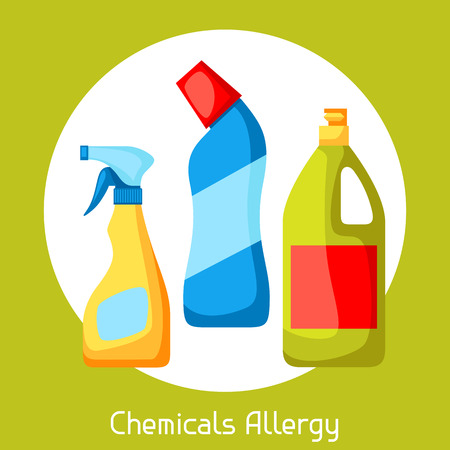Chemicals allergy. Vector illustration for medical websites advertising medicationsのイラスト素材