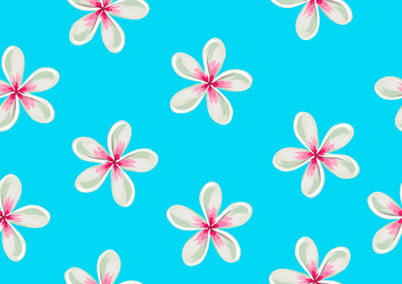 Seamless pattern with plumeria flowers. Decorative ornament.のイラスト素材