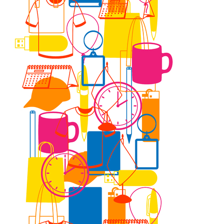 Seamless pattern with promotional gifts and souvenirsのイラスト素材