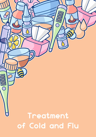 Medicines and medical objects set.のイラスト素材