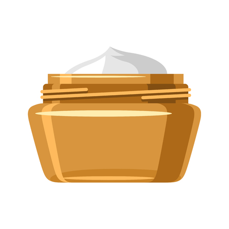 Bank with cream. Illustration of object on white background in flat design styleのイラスト素材