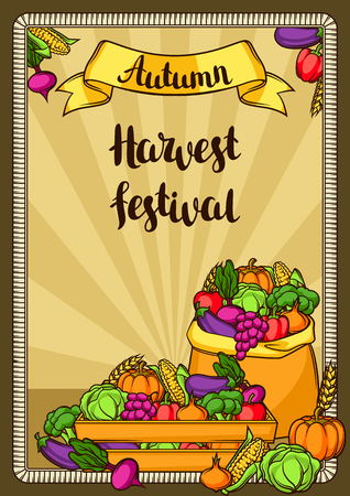Harvest festival poster.のイラスト素材