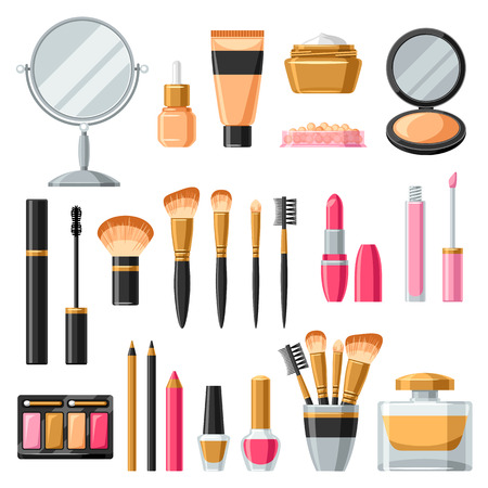 Cosmetics for skincare and makeup.のイラスト素材
