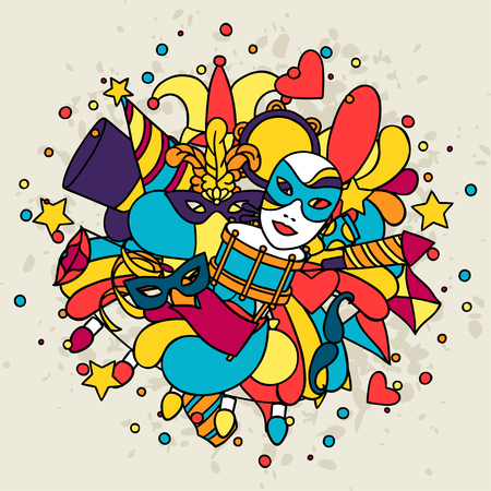 Carnival show icons and objectsのイラスト素材