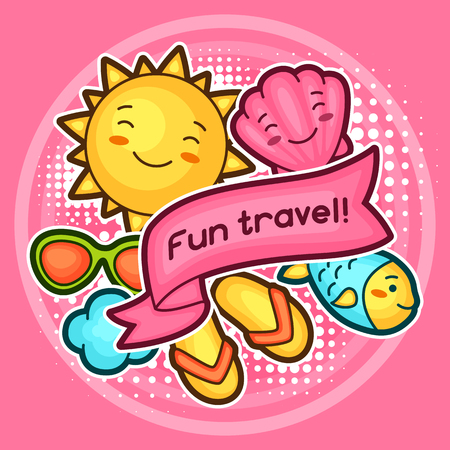 Fun travel decorative conceptのイラスト素材