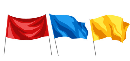 Set of multicolored flags on white background.のイラスト素材