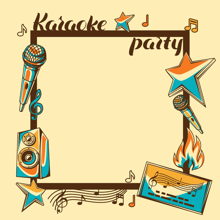 Music event background in retro style illustration.のイラスト素材