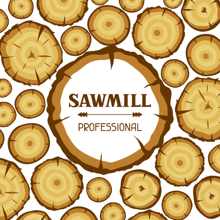 Background with wood stumps. Design for forestry and lumber industry.のイラスト素材