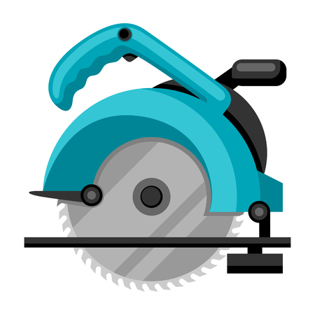 Illustration of circular saw on white background.のイラスト素材