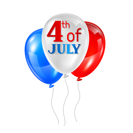 Fourth of July Independence Day greeting card. American patriotic illustration.のイラスト素材