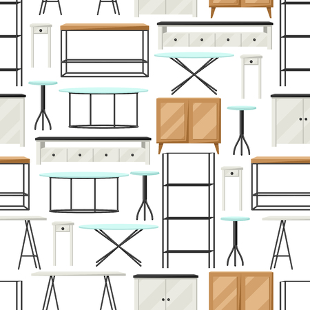 Interior and furniture patternのイラスト素材