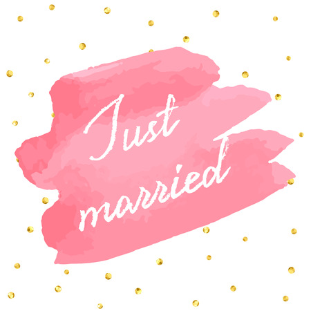 Wedding invitation or greeting card on aquarelle background.のイラスト素材