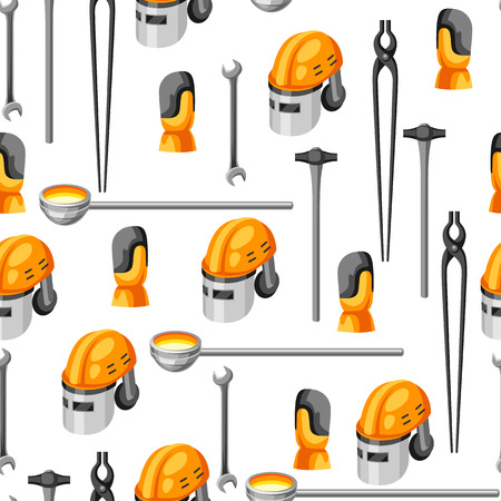 Metallurgical seamless pattern. Industrial items and equipment.のイラスト素材