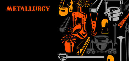 Metallurgical background design. Industrial items and equipment.のイラスト素材