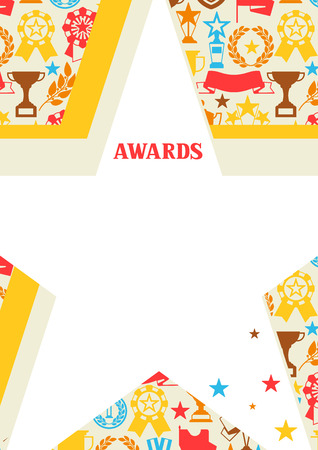 Awards and trophy background. Reward items for sports or corporate competitions.のイラスト素材