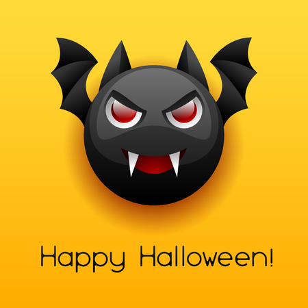 Happy Halloween angry vampire. Celebration party greeting card.のイラスト素材