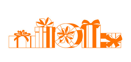 Celebration banner with gift boxes.のイラスト素材