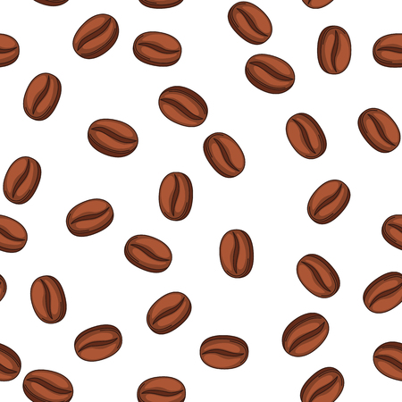 Seamless pattern with coffee beans.のイラスト素材
