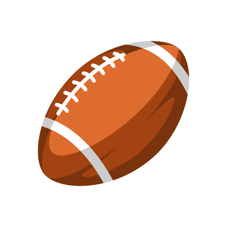 Brown rugby ball. Stylized sport equipment illustration.のイラスト素材