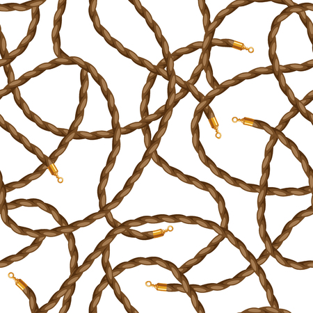 Seamless pattern with rope necklaces. Beautiful precious jewelry.のイラスト素材