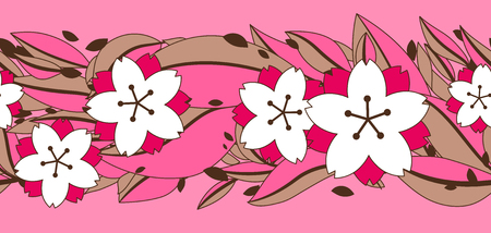 Seamless pattern with sakura or cherry blossomのイラスト素材
