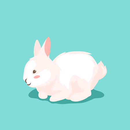 Cute Easter Bunny illustration. Cartoon rabbit smile character for traditional celebration.のイラスト素材