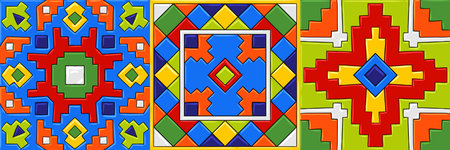 Mexican talavera ceramic tile pattern. Ethnic folk ornament.