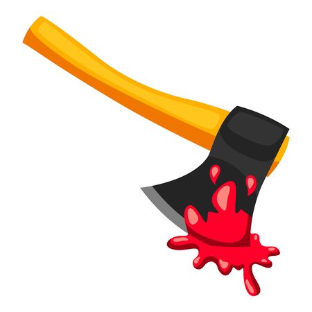 Happy halloween  of ax with blood. Cartoon holiday icon.のイラスト素材