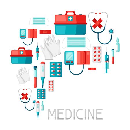 Medical instruments for emergency assistance.のイラスト素材